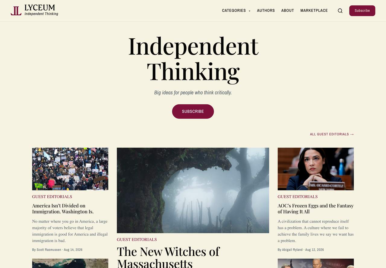 Lyceum Now — home page of the public site, as captured.