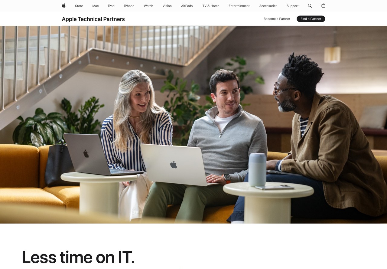 technicalpartners.apple.com — home page of the public site, as captured.